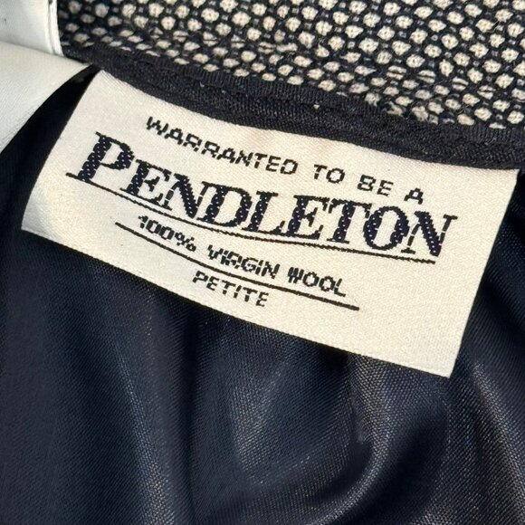 Pendleton Petite seasonless Wool Pencil Skirt navy blue pattern USA Size 10Pnew - Picture 2 of 10
